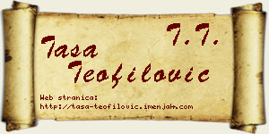 Tasa Teofilović vizit kartica